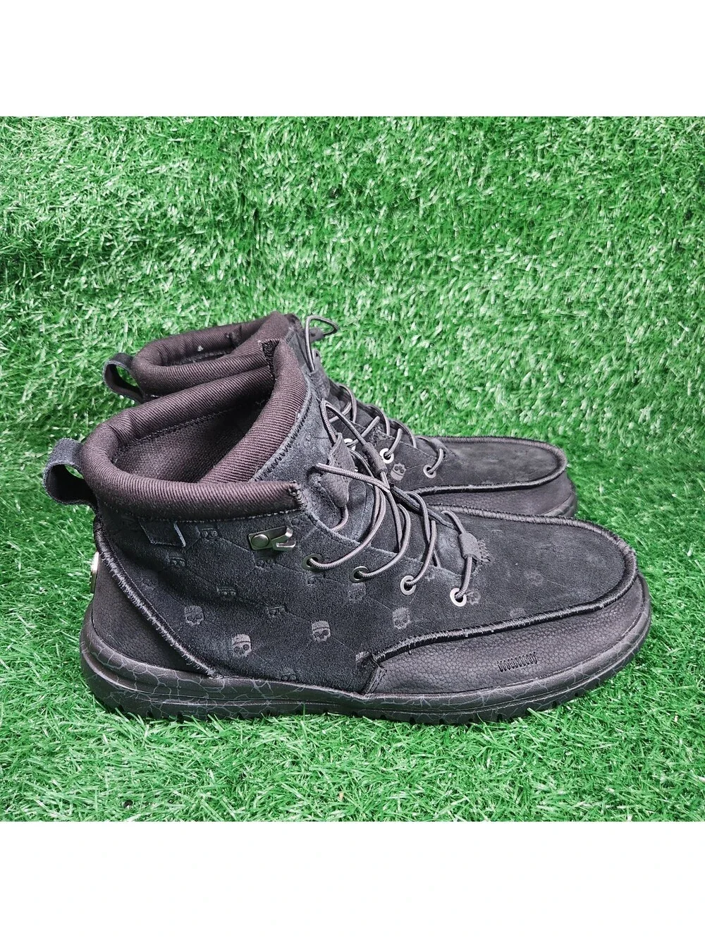 New Hey Dude Jelly Roll Bradley Suede Black Oyster Men Sz 12 Limited Skull Boots
